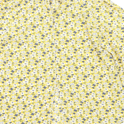 Glamorous Womens Yellow Floral  Basic Blouse Size 4