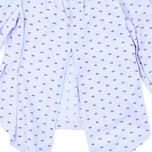 BCBGMAXAZRIA Womens Blue   Basic Blouse Size 2XS