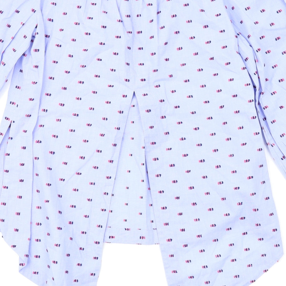 BCBGMAXAZRIA Womens Blue   Basic Blouse Size 2XS