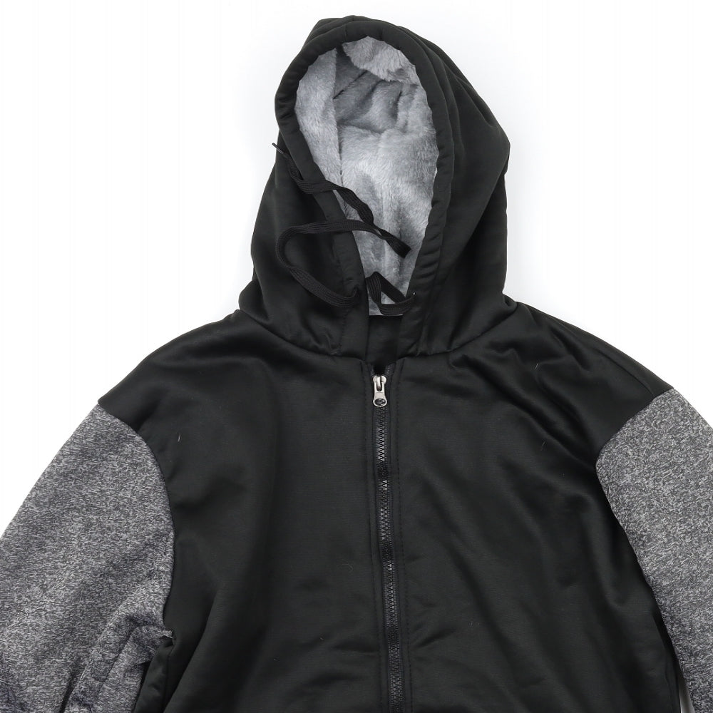Preworn Mens Black   Full Zip Hoodie Size 2XL