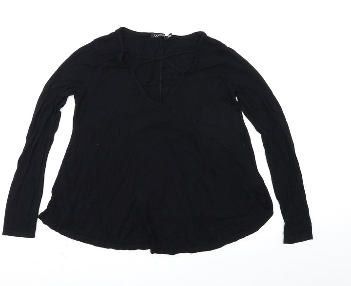 Boohoo Womens Black Basic T-Shirt Size 8