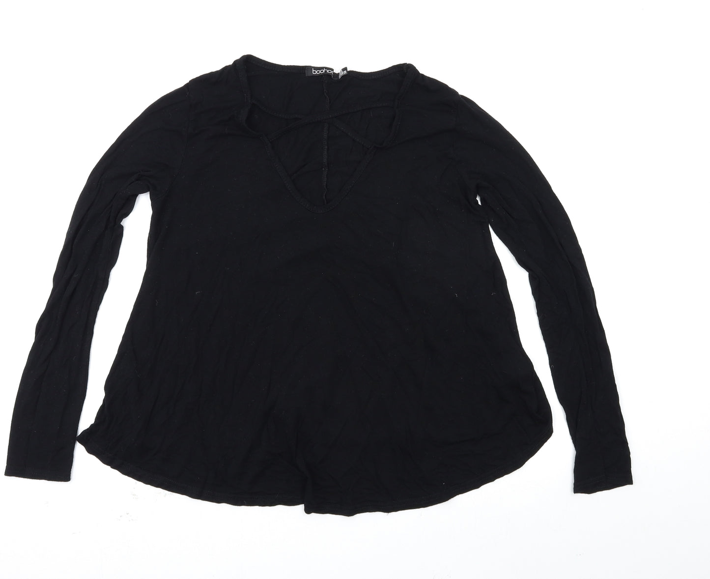 Boohoo Womens Black   Basic T-Shirt Size 8