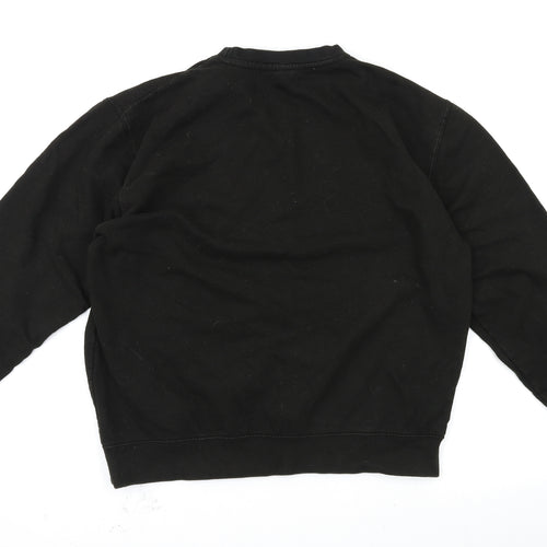 just hoods Womens Black Houndstooth  Pullover Sweatshirt Size L