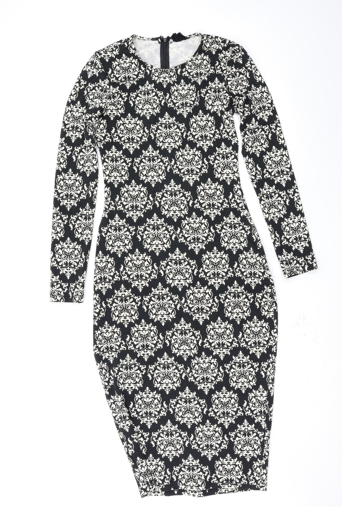 Poppy Lux Womens Black Geometric  Bodycon  Size 10