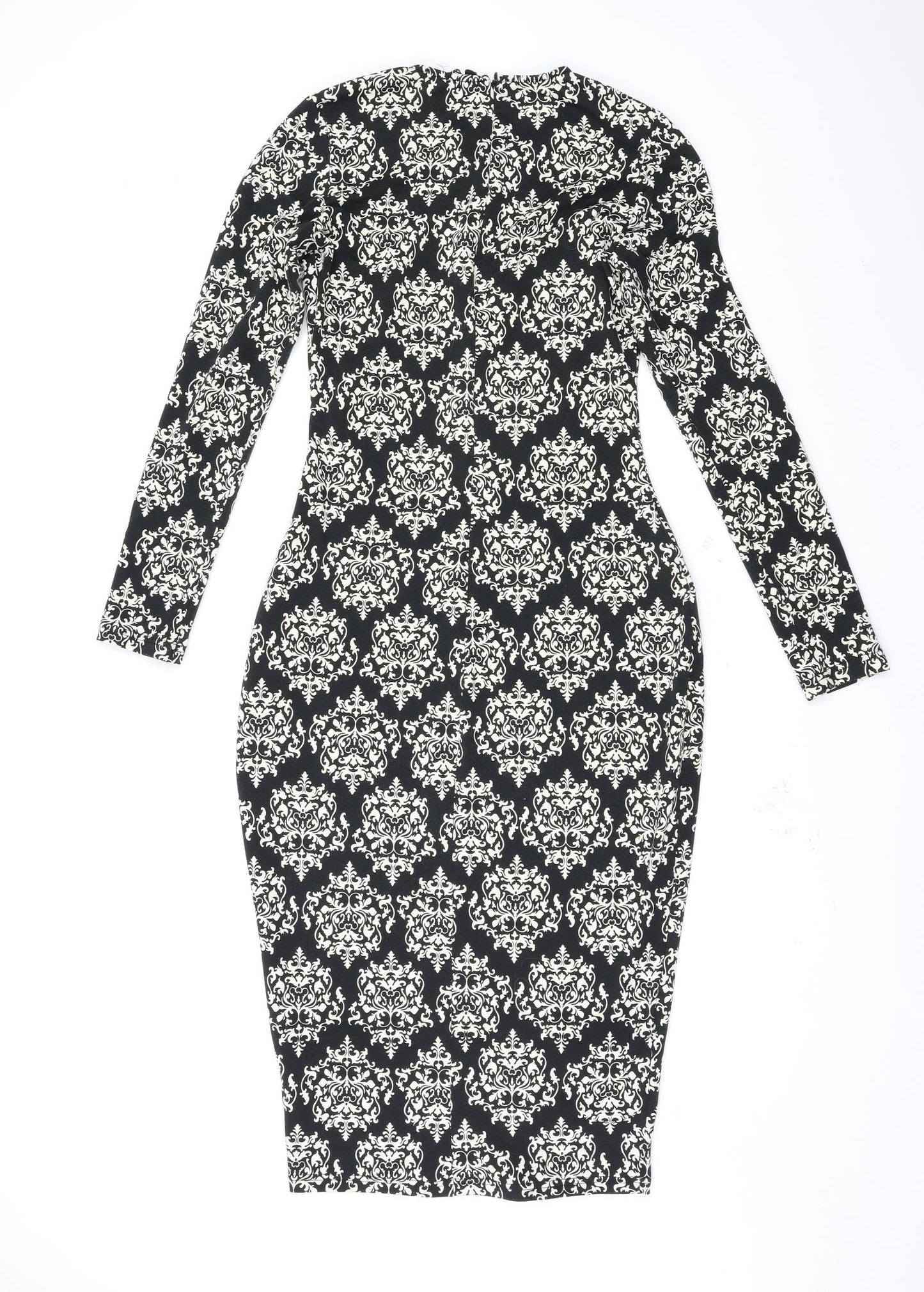 Poppy Lux Womens Black Geometric  Bodycon  Size 10
