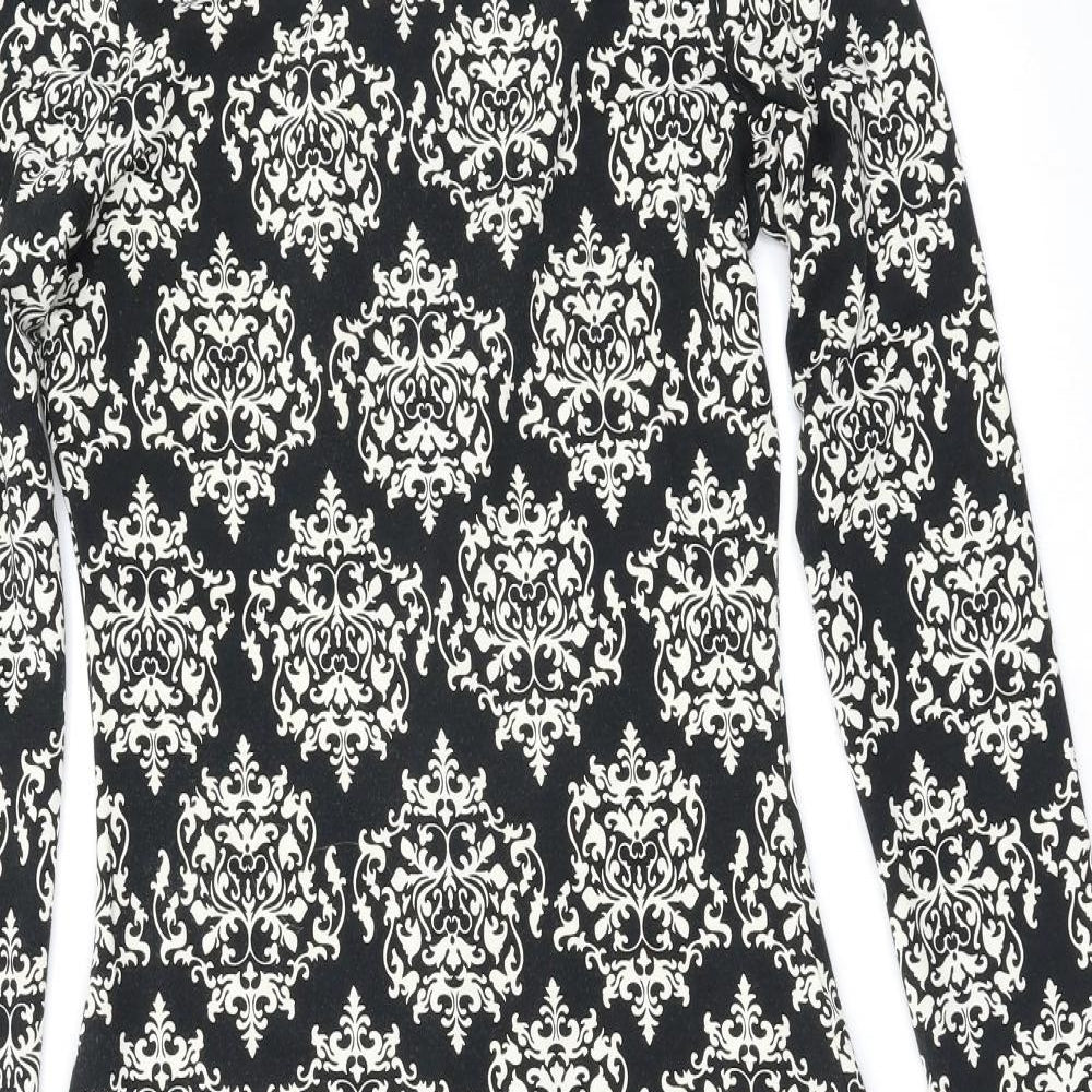 Poppy Lux Womens Black Geometric  Bodycon  Size 10