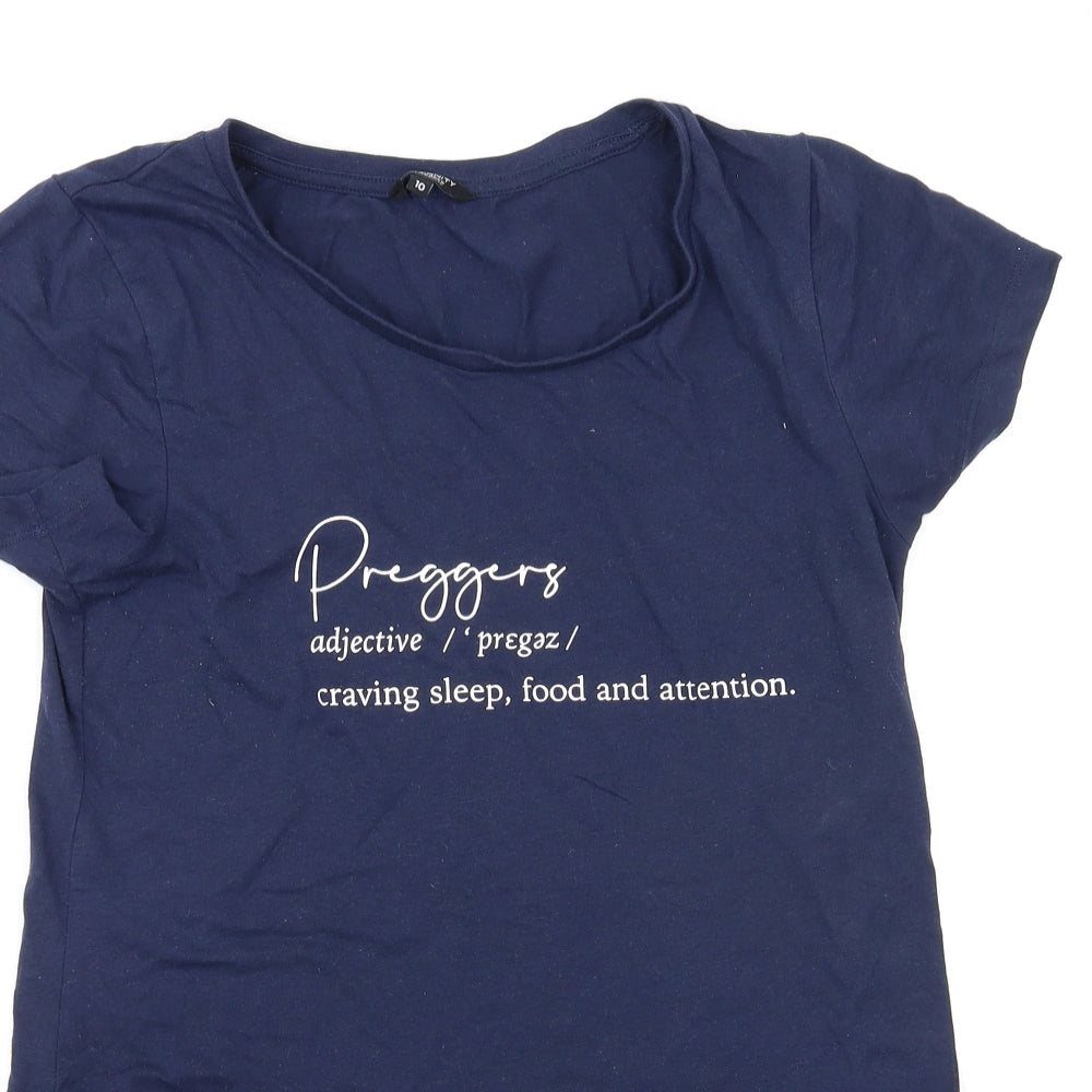 Peacocks Womens Blue   Basic T-Shirt Size 10