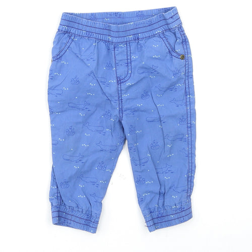 John Lewis Boys Blue   Jogger Trousers Size 6-9 Months
