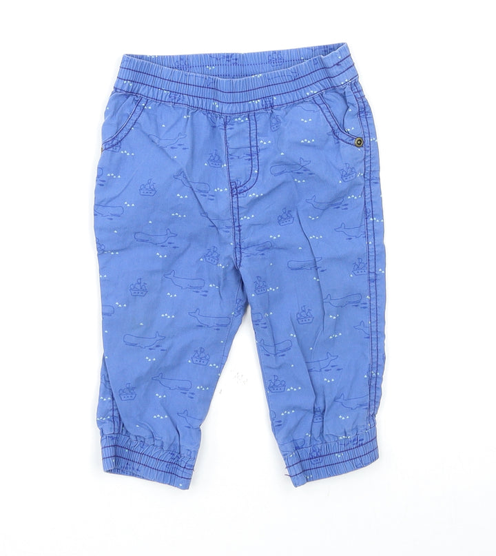 John Lewis Boys Blue   Jogger Trousers Size 6-9 Months