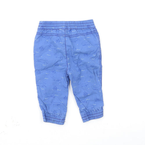 John Lewis Boys Blue   Jogger Trousers Size 6-9 Months