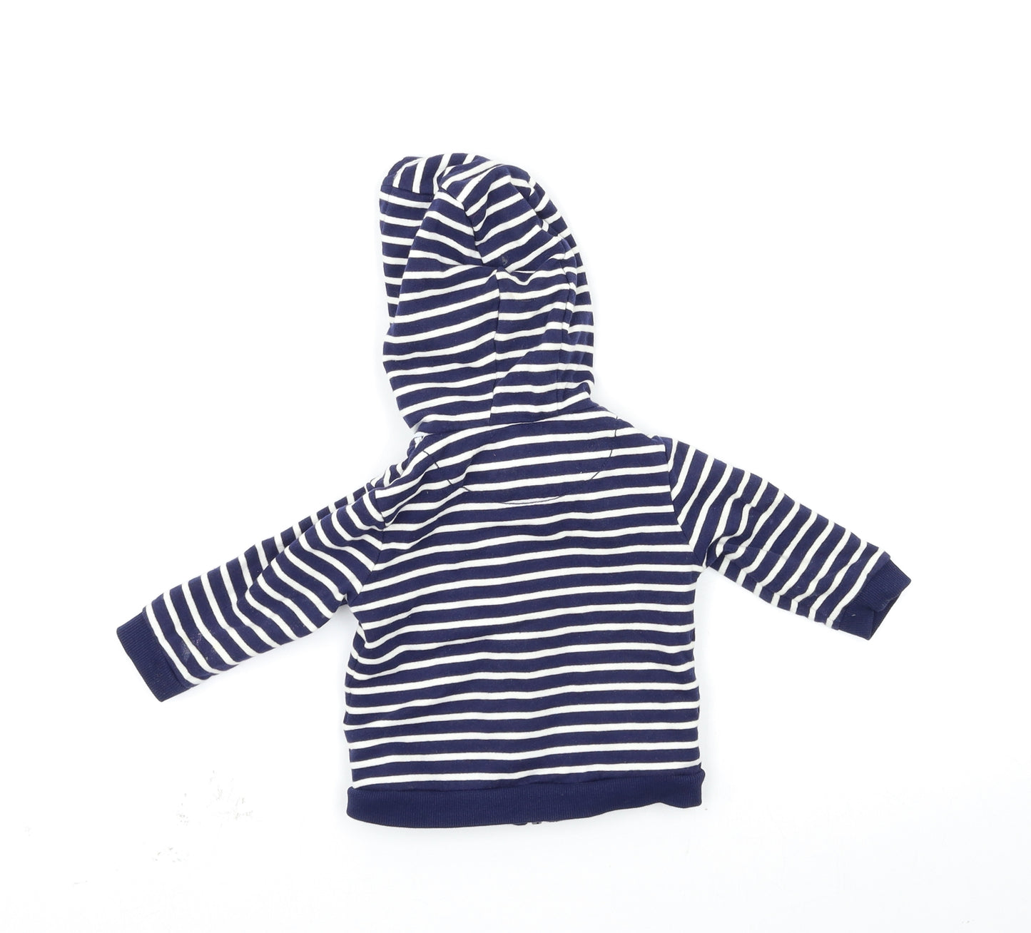 John Lewis Baby Blue Striped  Full Zip Jumper Size 6-9 Months