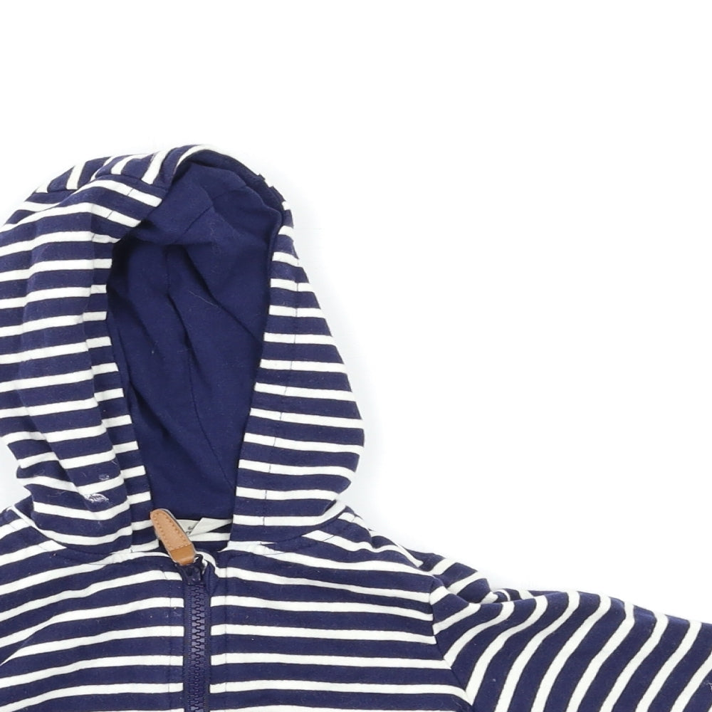 John Lewis Baby Blue Striped  Full Zip Jumper Size 6-9 Months