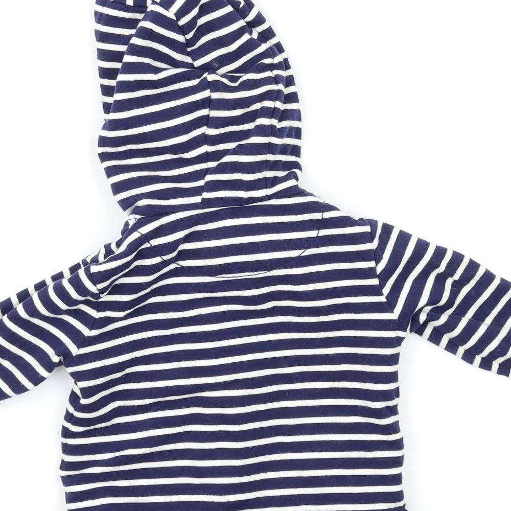 John Lewis Baby Blue Striped  Full Zip Jumper Size 6-9 Months
