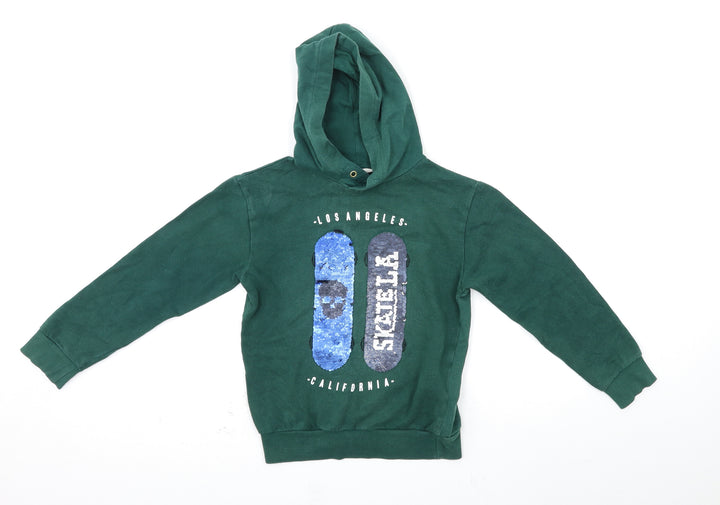 H&M Girls Green   Pullover Hoodie Size 9-10 Years