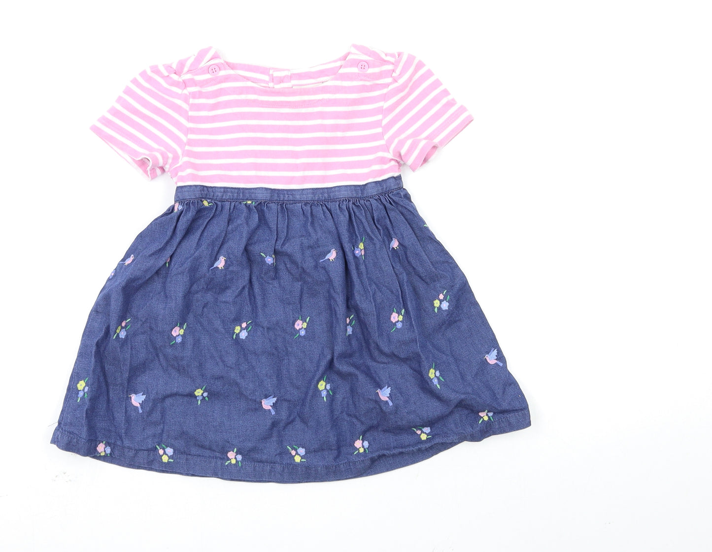 JoJo Maman Bébé Girls Multicoloured   T-Shirt Dress  Size 18-24 Months
