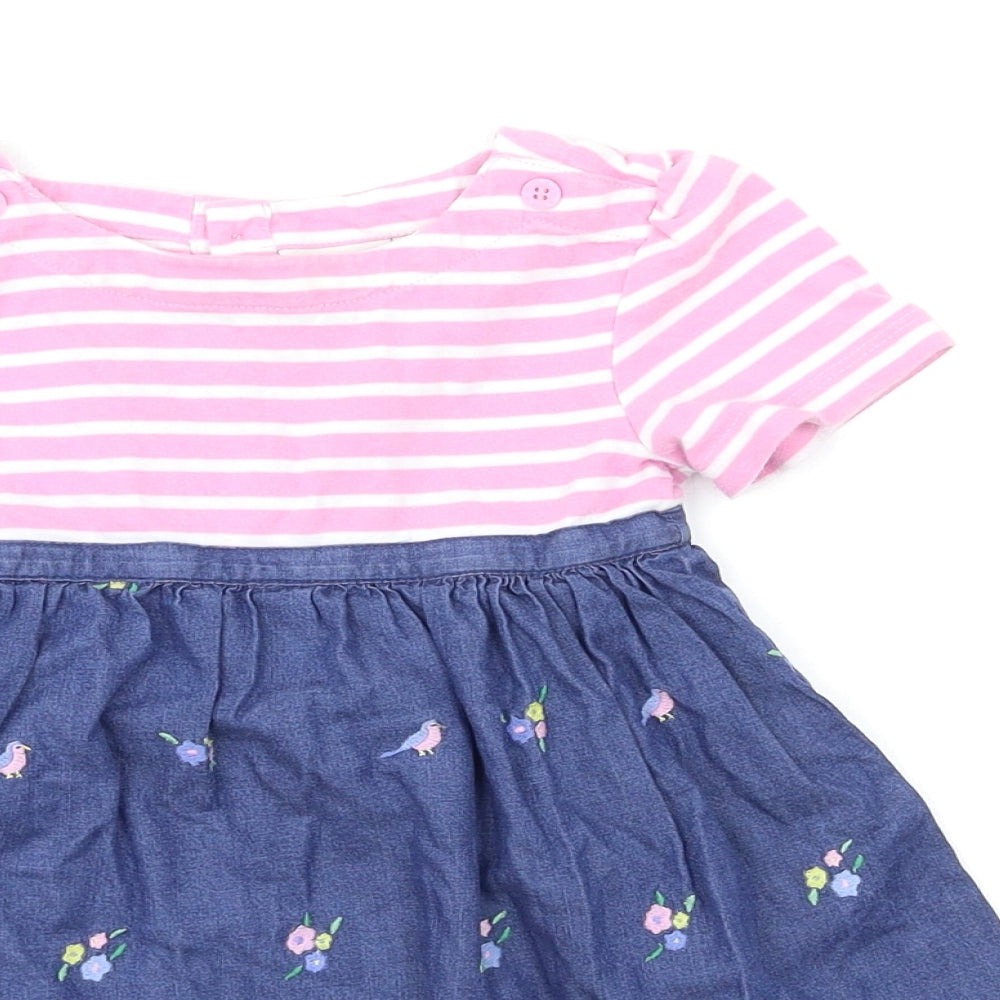 JoJo Maman Bébé Girls Multicoloured   T-Shirt Dress  Size 18-24 Months