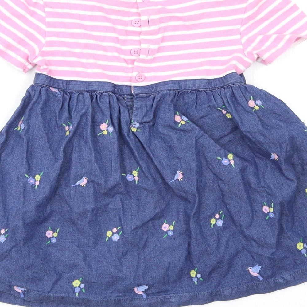 JoJo Maman Bébé Girls Multicoloured   T-Shirt Dress  Size 18-24 Months
