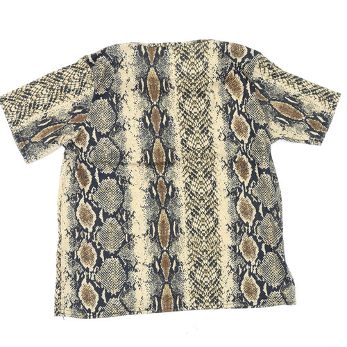 PRETTYLITTLETHING Womens Multicoloured Animal Print  Basic T-Shirt Size 14
