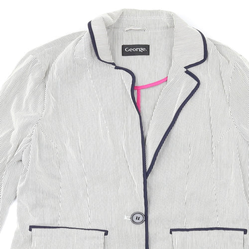 George Womens Grey Striped  Jacket  Size 10