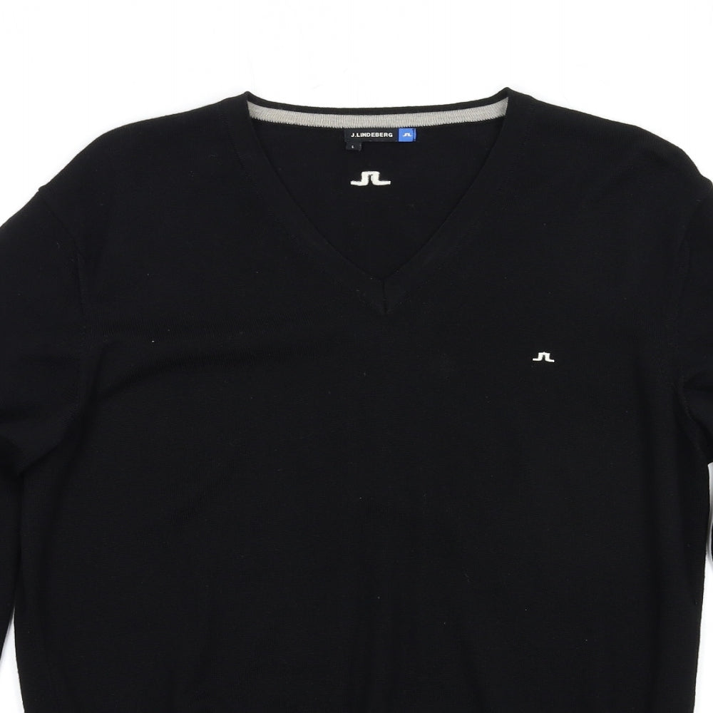 J.Lindeberg Mens Black   Pullover Jumper Size L