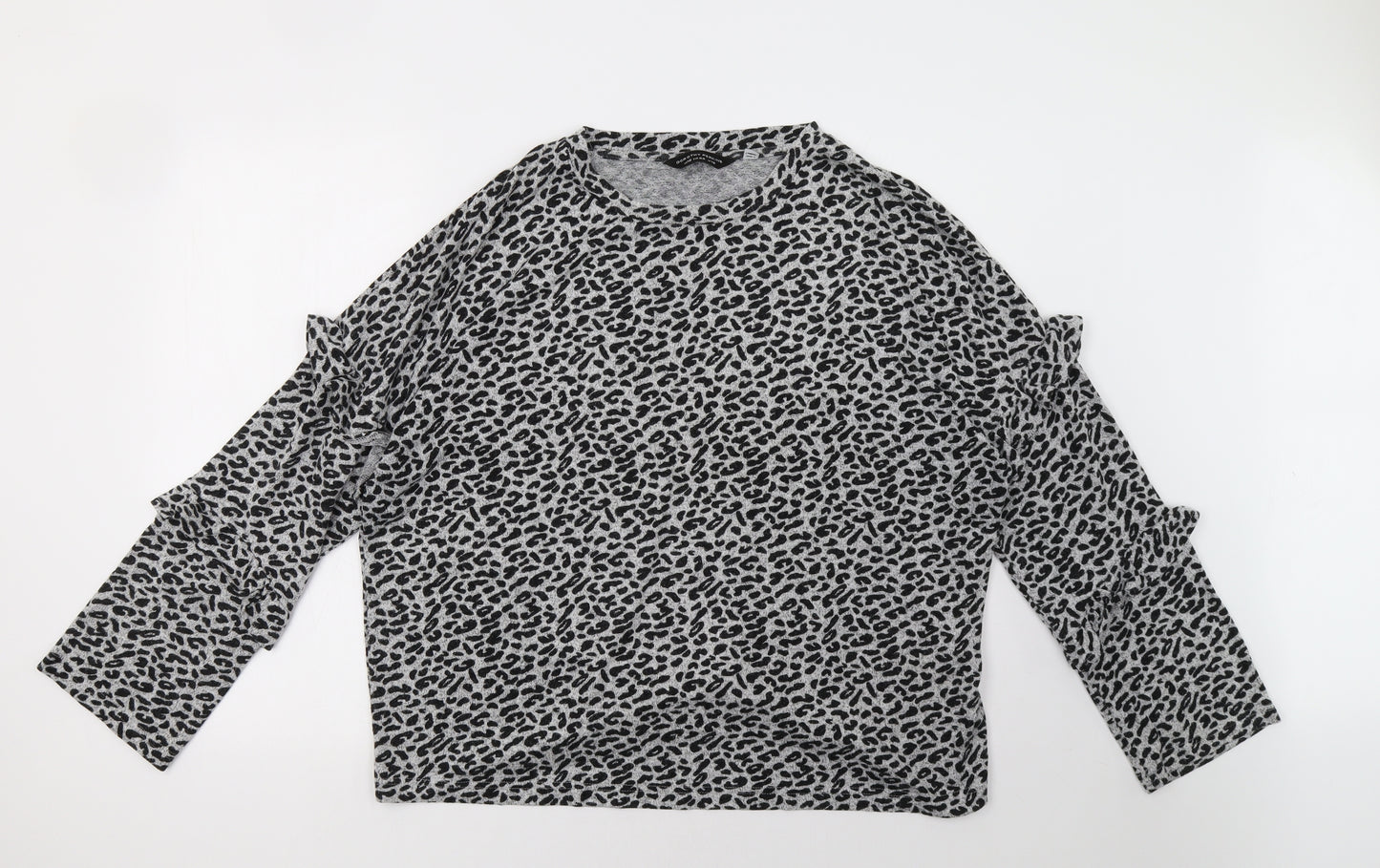 Dorothy Perkins Womens Grey Animal Print  Pullover Sweatshirt Size 16