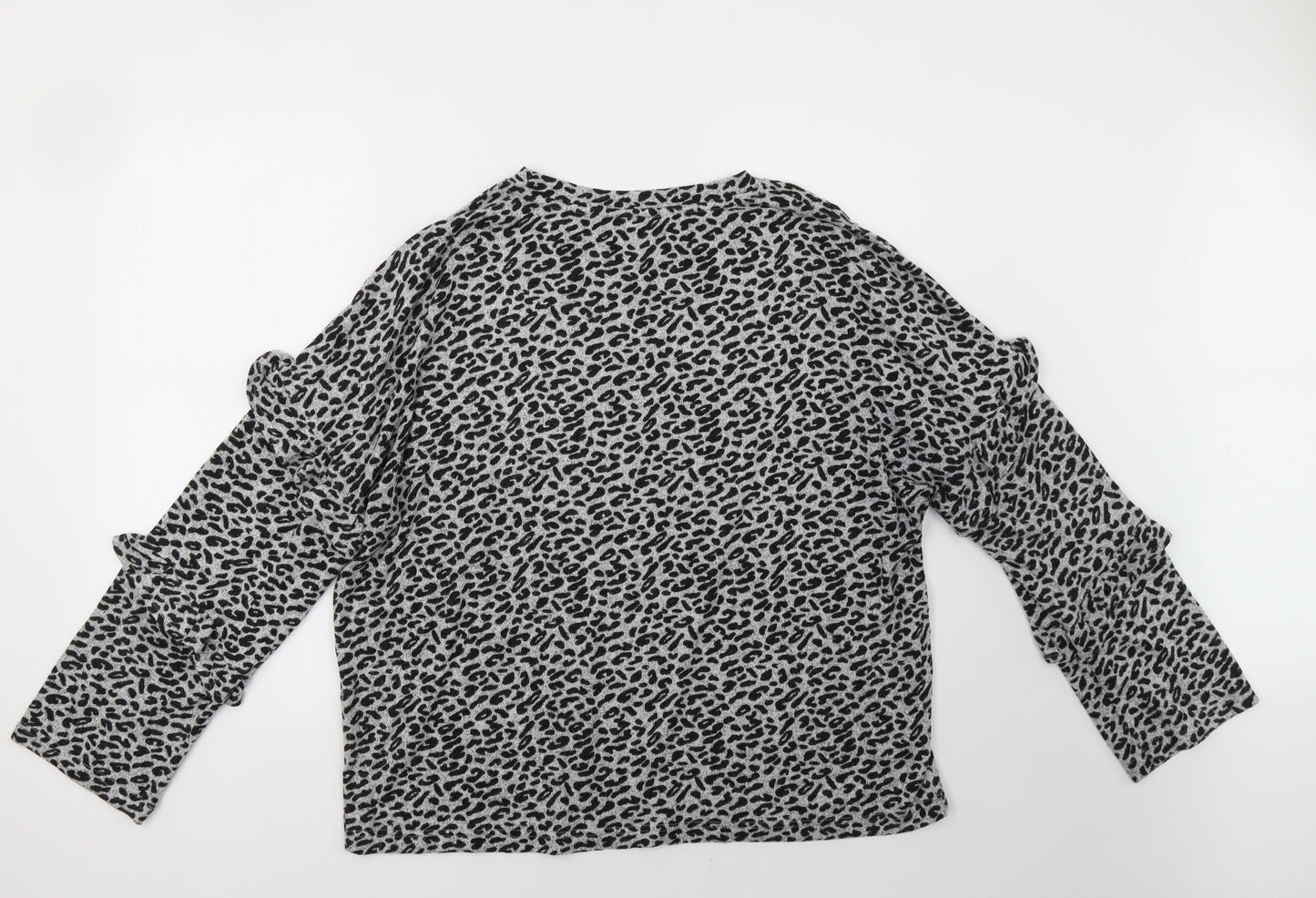 Dorothy Perkins Womens Grey Animal Print  Pullover Sweatshirt Size 16