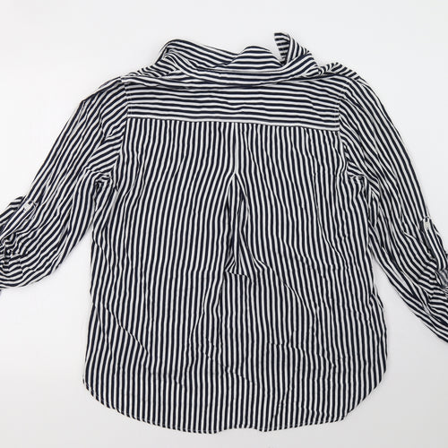 Velvet Heart Womens Blue Striped  Basic Button-Up Size XL