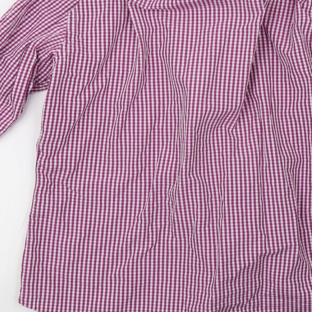 charles trywhit Mens Purple Check   Polo Size 16.5