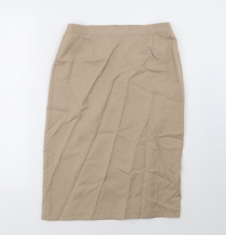 charmance Womens Beige A-Line Skirt Size 12