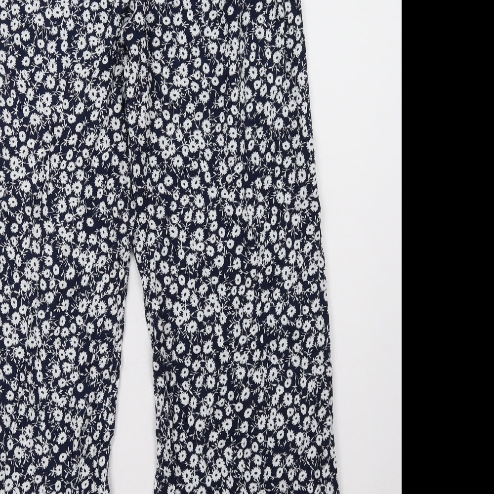 SheIn Womens Blue Floral  Trousers  Size S L32 in