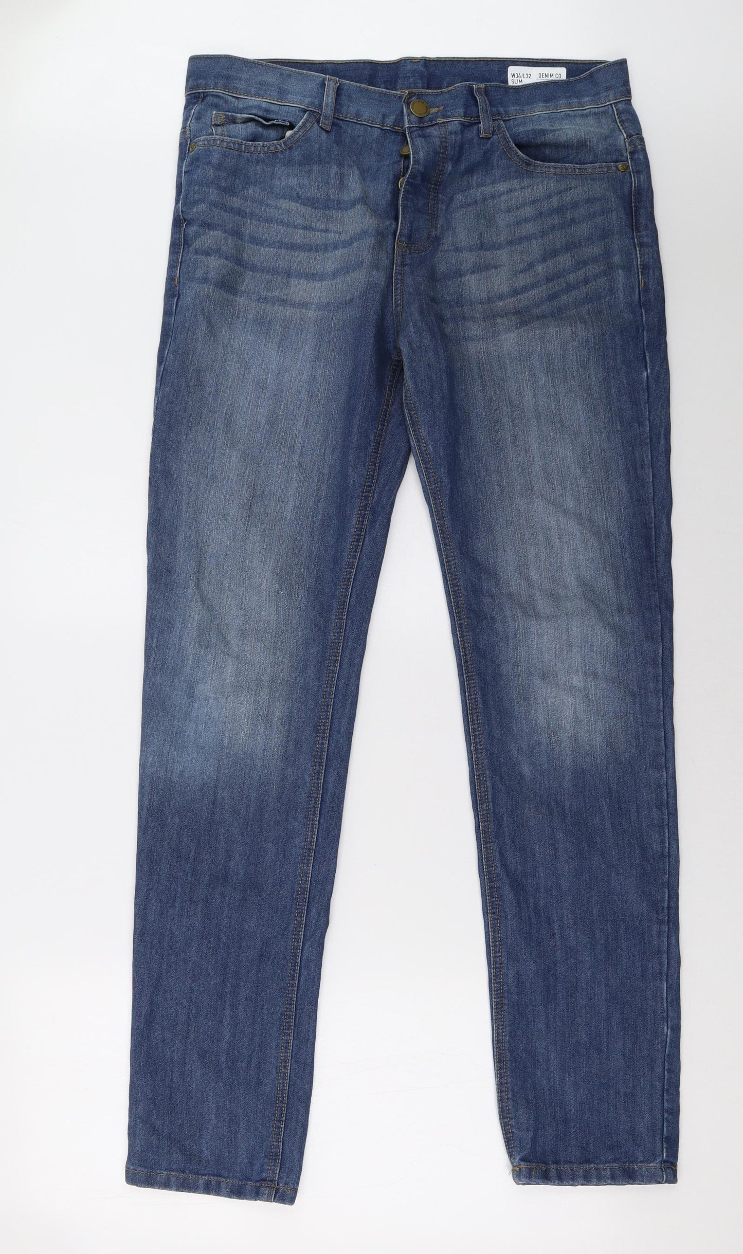 Primark Mens Blue   Straight Jeans Size 34 L32 in