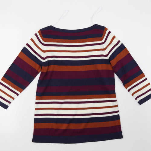 Matalan Womens Purple Striped  Pullover Sweatshirt Size 12