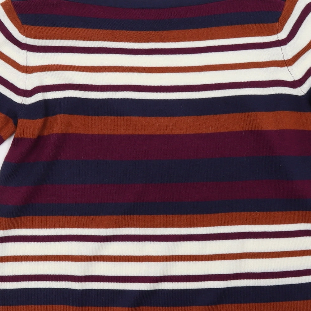 Matalan Womens Purple Striped  Pullover Sweatshirt Size 12
