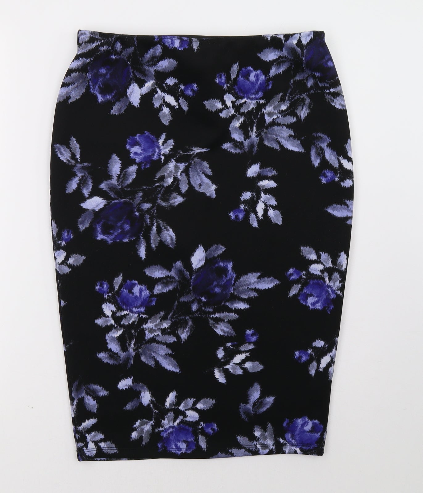 George Womens Blue Floral  A-Line Skirt Size 12