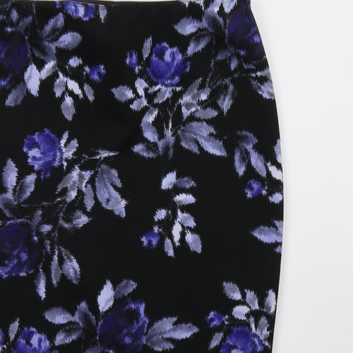 George Womens Blue Floral  A-Line Skirt Size 12