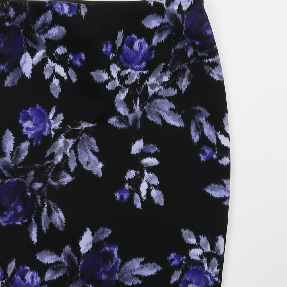 George Womens Blue Floral  A-Line Skirt Size 12