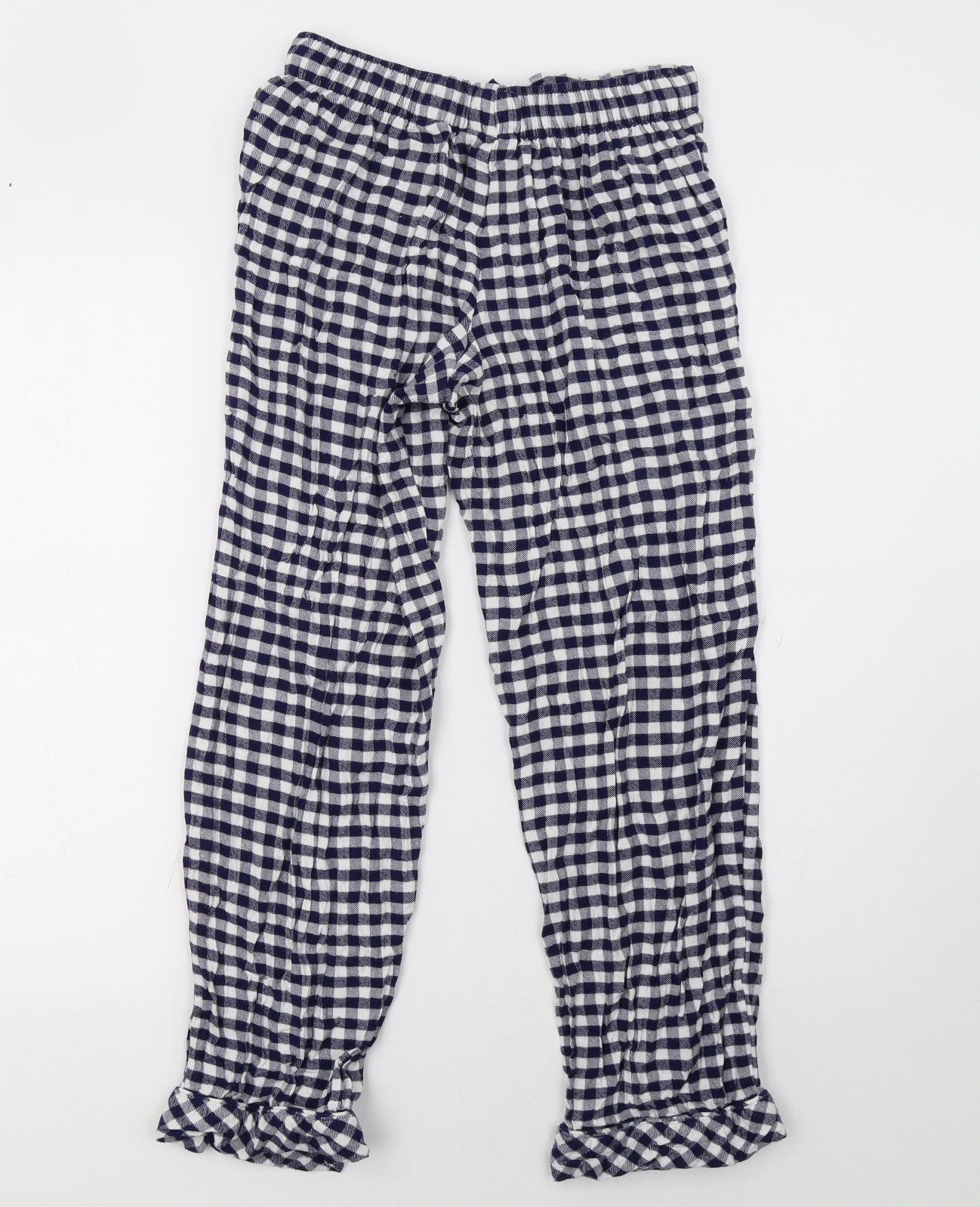 Marks and Spencer Womens Blue Check   Pyjama Pants Size 8