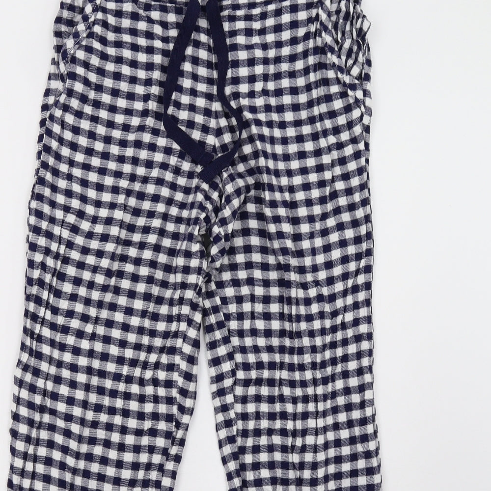 Marks and Spencer Womens Blue Check   Pyjama Pants Size 8