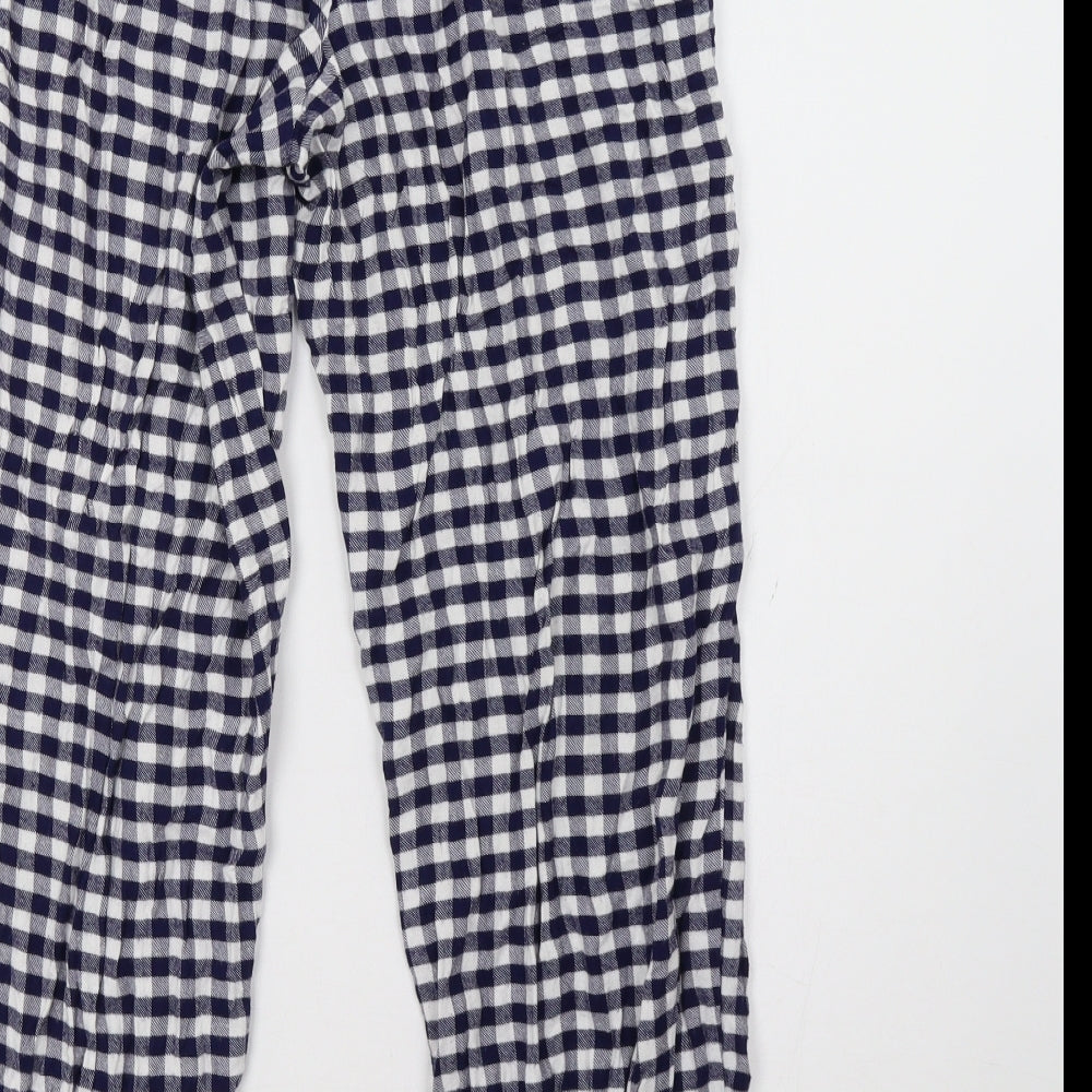 Marks and Spencer Womens Blue Check   Pyjama Pants Size 8