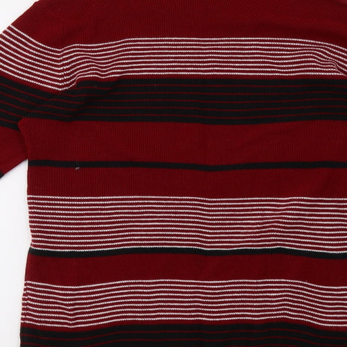 EWM Womens Red Striped  Pullover Sweatshirt Size M