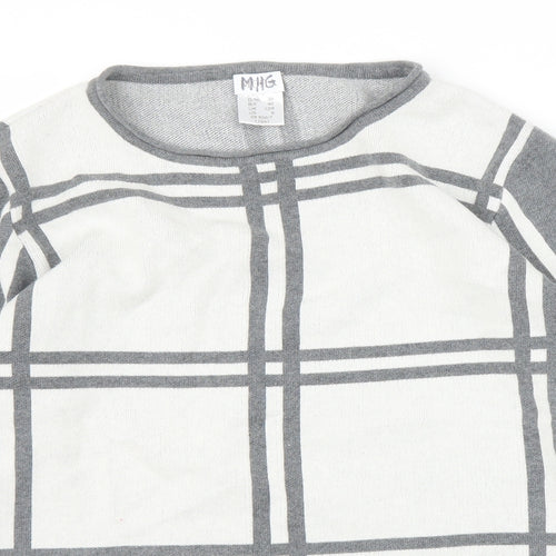 Mona Womens Grey Check  Pullover Jumper Size 12
