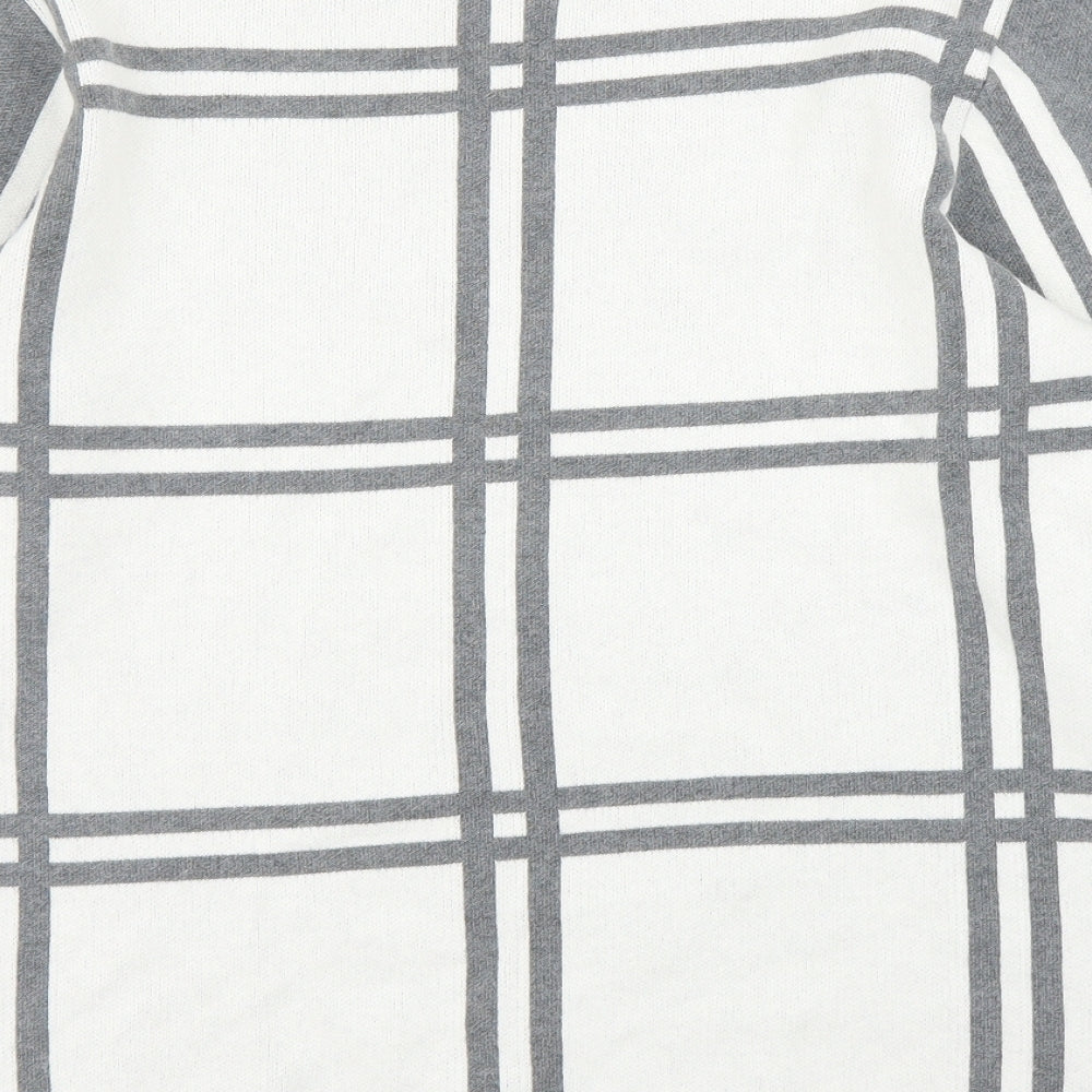 Mona Womens Grey Check  Pullover Jumper Size 12