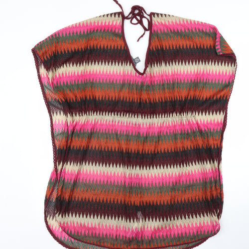 Primark Womens Pink Striped  Kimono Blouse Size M  - Beachwear