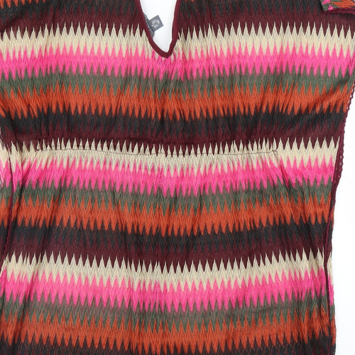Primark Womens Pink Striped  Kimono Blouse Size M  - Beachwear