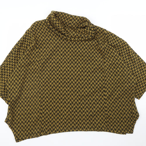 Preworn Womens Yellow Striped  Pullover Jumper One Size