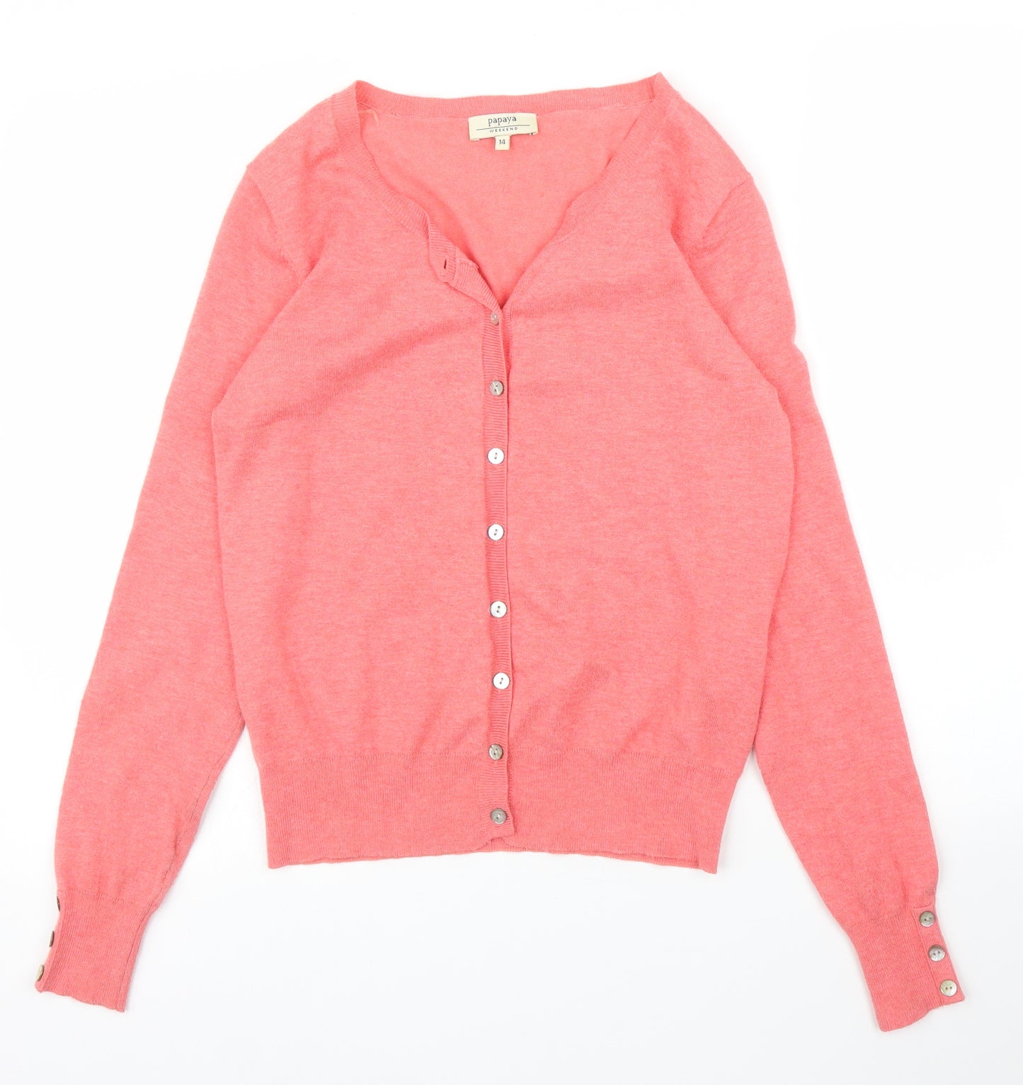 Papaya Womens Pink   Cardigan Jumper Size 14