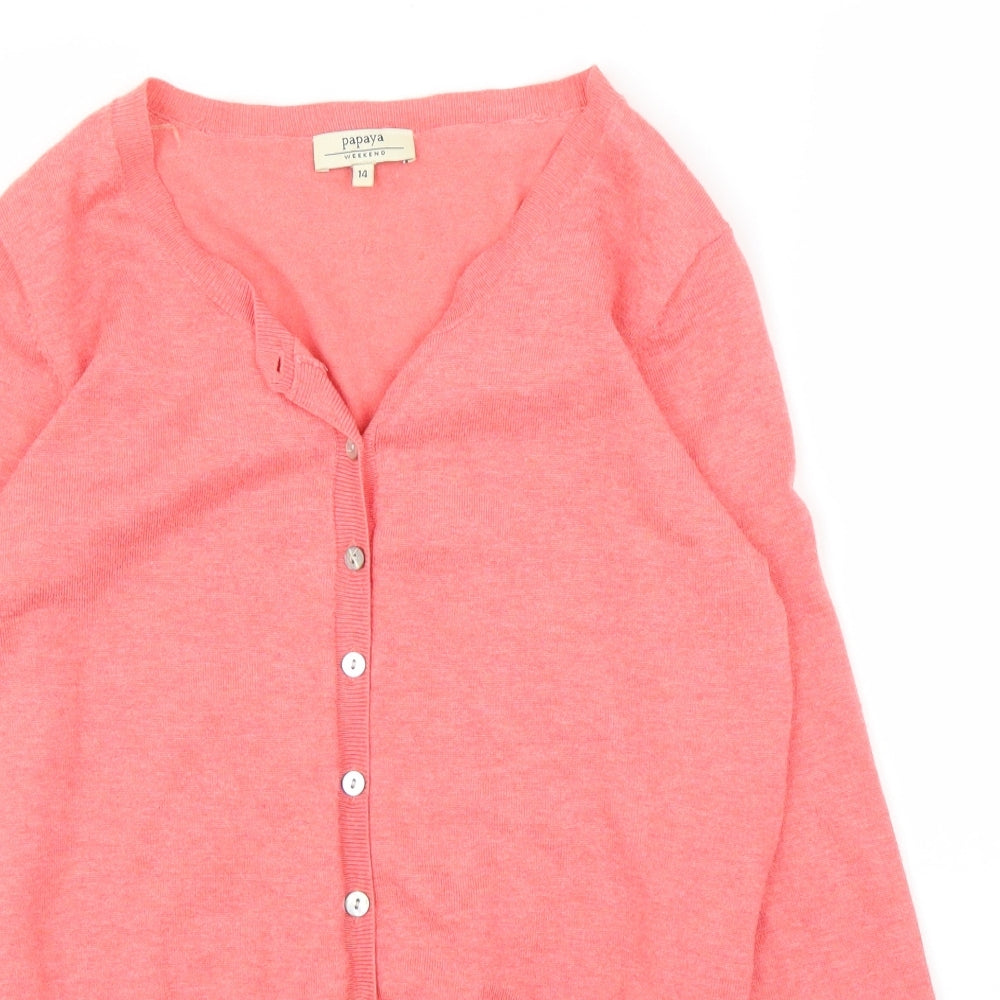 Papaya Womens Pink   Cardigan Jumper Size 14
