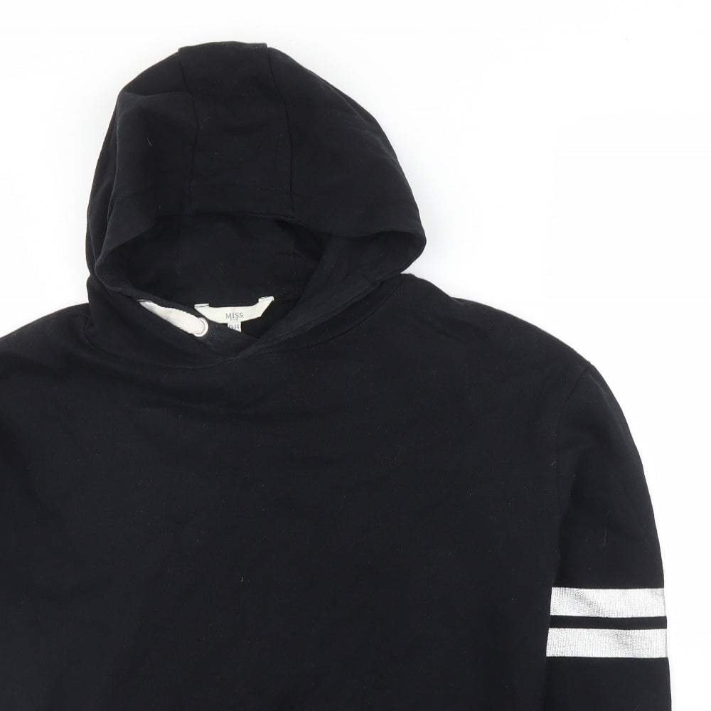 Miss Evie Girls Black   Pullover Hoodie Size 13 Years