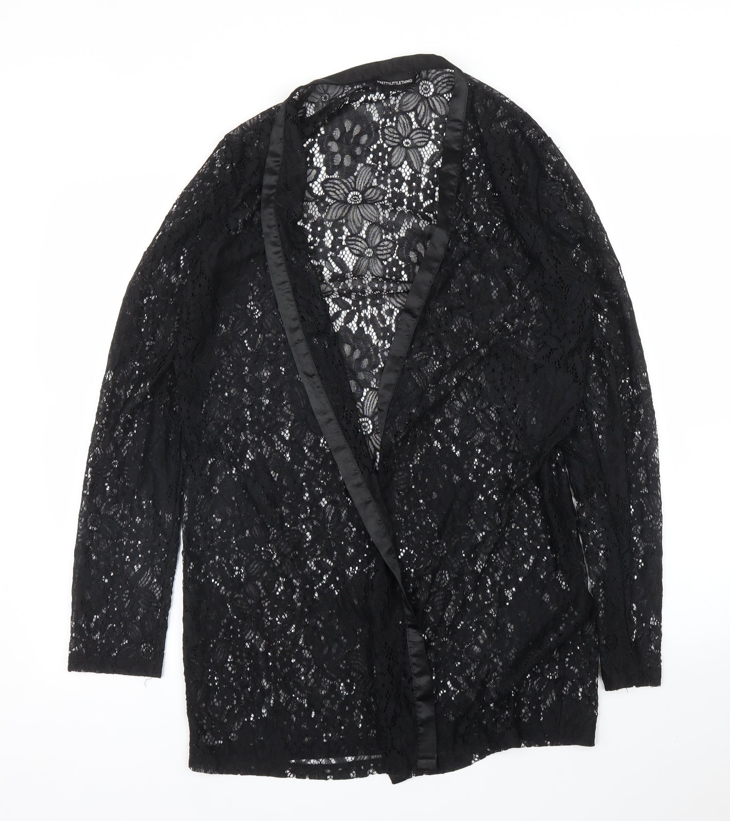 PRETTYLITTLETHING Womens Black Floral  Kimono Blouse Size M