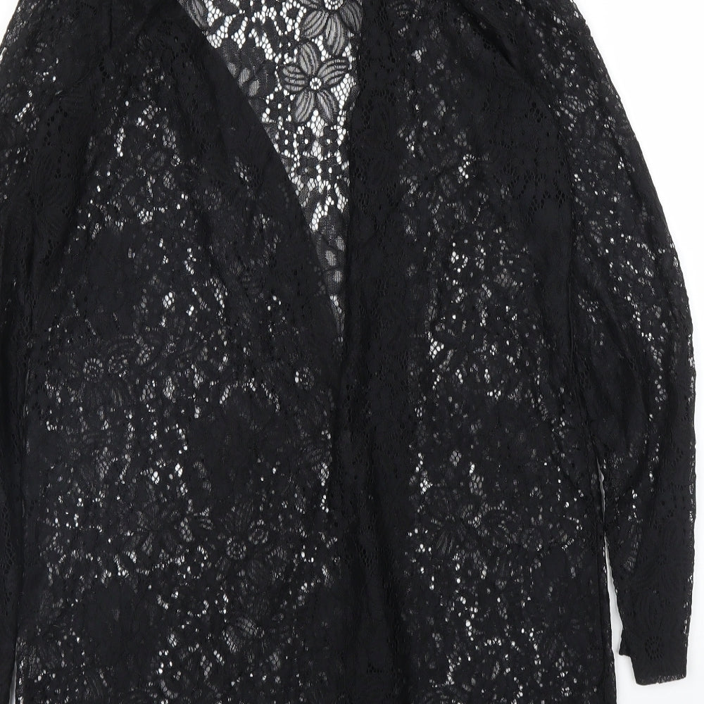 PRETTYLITTLETHING Womens Black Floral  Kimono Blouse Size M
